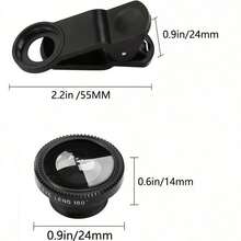 3-In-1 External Phone Lens Kit 180° Fisheye + 0.65x Wide Angle + 10x Zoom, Universal Phone Photography Accessory For Daily Creative Shooting And Detail Magnification - Mobile Phone Auxiliary Camera Lens - View 7