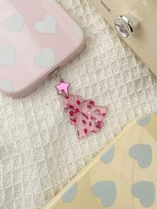 1pc/2pcs Translucent Glitter Wish Tree Phone Dust Plug, Christmas Tree Shape With Star Pendant, Decorative And Dust-Proof Function, Blocks Charging Port To Prevent Dust, Protects Phone Interface, Can Be Used As Phone Charm, Cute And Exquisite For Apple Type-C Phones - Multicolor - View 6