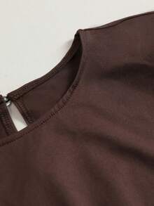 ALIAO Long Sleeve Ribbon Elegant Women's Dress, Suitable For Daily, Dating, Holiday, Wedding Guest, Party, Autumn/Winter Wear - Coffee Brown - View 10