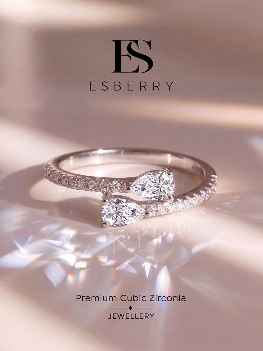 Shiny Dazzling Engagement/Wedding Ring, Promise/Eternal Ring, Exquisite Jewelry, Suitable For Party, Date, Bride