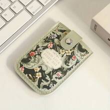 Women's Bus Card Holder Credit Card Wallet Vintage Oil Painting Pattern Pull-Out Card Holder One-Piece Card Holder Compact Ultra-Thin Mini Bag Cartoon New Niche Design Card Sleeve Exquisite Card Holder, Mini Storage Bag Small Bag - Multicolor - View 10