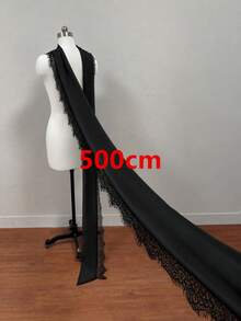 1 buah Syal Pengantin Putih Chiffon Renda Minimalis Aksesori Gaun Pengantin Selendang Bolero Satu Bahu - MultiWarna - View 12