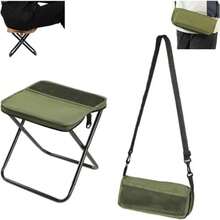 2 In 1 Of Foldable Backpacking Stools Portable Mini Outdoor Camping Seat Fishing - Green - View 2