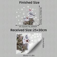 BRUP 1PC Christmas Static Window Clings,Cute Seagulls With Santa Hat & Scarf Window Stickers,Snowflake Glass Decor, Suitable For Home, Shop,Glass Window - Multicolor - View 9