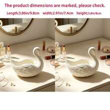 1/2/3pcs Swan Shaped Jewelry Tray, Matte White Resin Decorative Dish, Elegant Desktop Organizer For Rings, Earrings, Necklaces - Multicolor - View 11