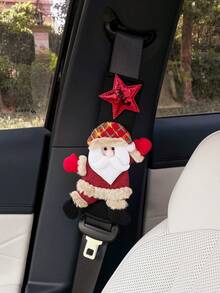 Christmas 2PCS Fabric Santa Claus, Snowman, Reindeer, Number 2027 Star Decor Car Seat Belt Shoulder Pads - Random Styles - View 3