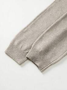 Spring/Summer Women's Mori Style Long Sleeve Minimalist Sweater, Preppy - Oat - View 10