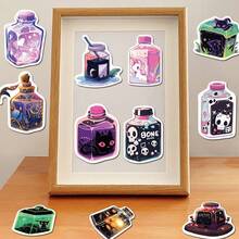 50pcs Magic Wish Bottle Stickers, Fantasy Mysterious Potion Bottle Planner Stickers, Waterproof DIY Decal Stickers For Phone Case Decoration - Multicolor - View 3