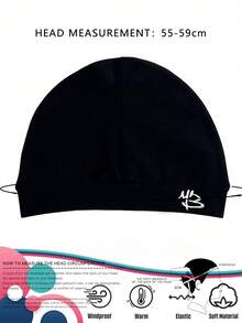 1pc Unisex Y2K Style Printed Star Elastic Beanie Hat, Brimless Knit Cap, Suitable For Autumn/Winter Outdoor, Casual Versatile Winter Cold Weather Hat For Daily Commute - Print - View 6