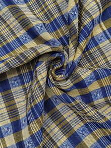1pc Geometric Pattern Contrast Color Arabic Men's Plaid Tassel Headscarf, Outdoor Windproof Desert Shawl, Head Wrap Large Scarf - Multicolor - View 6