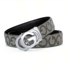 1pc Men's For Women Fashion Embossed Belt With Letter G Automatic Alloy Buckle- Fashionable Accessory For Casual Jeans, Adjustable - DG108 109 110 - View 12