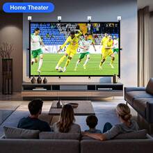 WEIJIEMING Projector Screen With Built-In Hooks, 84/100/120/150 Inch, 16:9 Aspect Ratio, Foldable And Portable, Wrinkle-Resistant, Indoor/Outdoor Use, Double-Sided Projection Screen, Suitable For Home, Party, Office, Classroom And More, Back To School Essential - View 4