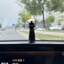 Ancient Style Swordsman Car Ornament, Martial Arts Character Car Interior Decor, Cold River Lonely Shadow Creative Desktop Decoration, Mini Samurai Figurine Ornament, Men's Car Interior Decoration, Creative Small Gift - Multicolor - View 2