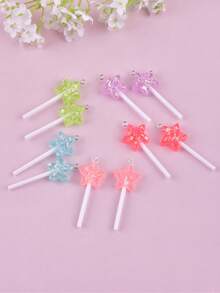 10pcs/set Resin Pendant With Five-pointed Star & Lollipop Shaped Diy Jewelry - Multicolor - View 1