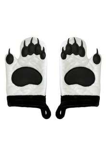 Meoky 1 Pair Kitchen Oven Mitts, Heat-Resistant Non-Slip Surface Oven Mitts And Insulated Pads, Suitable For Cooking - Black and White Panda - View 8