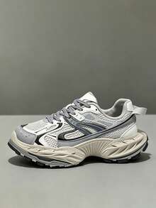 bingyuanjing Men's Mesh Breathable Platform Thick Sole Chunky Sneakers, Casual Tall Shoes New Model - Grey - View 2