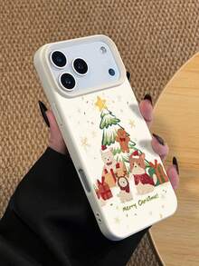 1件裝聖誕塗鴉聖誕樹雪花薑餅人狗狗圖案 TPU 材質手機殼，適用於 iPhone 18Pro/18Promax/17/17Promax/Air/17Pro/16e/16Promax/16/15/12Promax/13/13Promax/14/15/17/16Pro/11Promax/12，個性化設計時尚防護軟殼，中性防護殼適用於 S24/A54/S23 - 彩色 - 查看 3