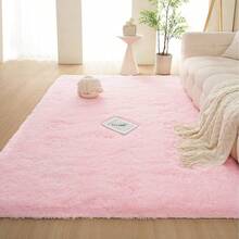1pc Luxury Pale Pink Fluffy Rug - Soft Plush Polyester Mat, Soft & Comfortable, Machine Washable, Suitable For Bedroom And Living Room, Elegant Bedroom Carpet Bathroom Decor - Pink - View 6