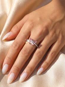 1pc Butterfly Diamond Ring, Elegant Women's Jewelry Gift, Suitable For Date, Party, Anniversary - Butterfly - View 5