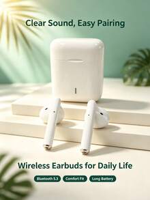 2026 High-Version Wireless Earbuds, Built-In Microphone, Lossless Audio Quality, Zero Latency, 24-Hour Long Battery Life, Suitable For Sports, Fitness And Music Enjoyment - View 1