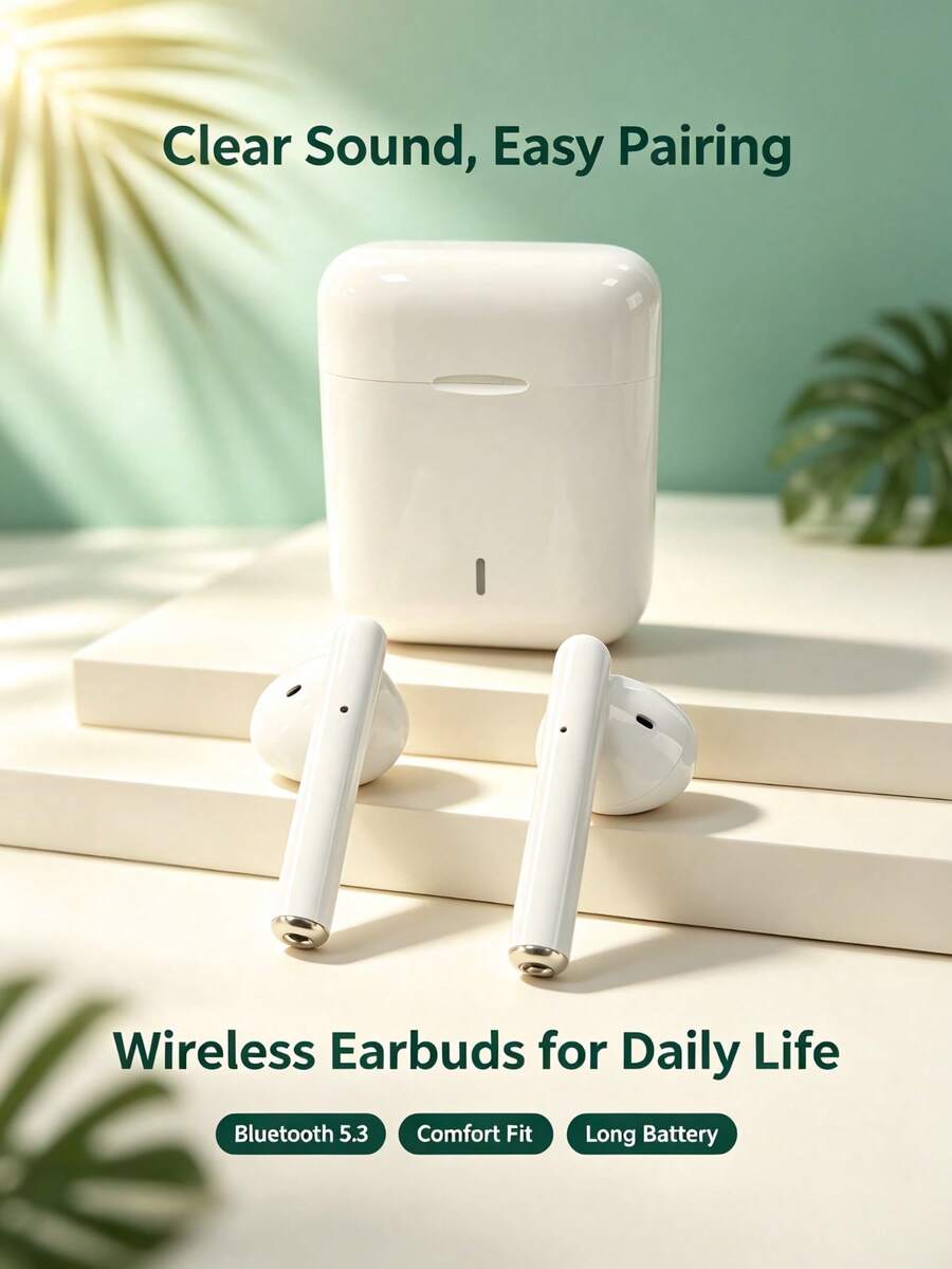 2026 High-Version Wireless Earbuds, Built-In Microphone, Lossless Audio Quality, Zero Latency, 24-Hour Long Battery Life, Suitable For Sports, Fitness And Music Enjoyment - View 1
