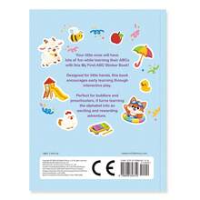 My First Alphabet Learning Sticker Book For Toddlers, ABC Letter Sticker Book With 200+ Cartoon Illustration Stickers, A To Z Early Education Cognitive Game Book, English Enlightenment Quiet Book, Educational Handmade Sticker Learning Toy, Portable Travel Interactive Sticker Picture Book, Birthday Gift For Boys And Girls - Baby Blue - View 6