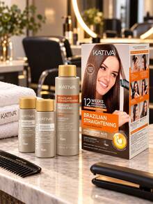 Kativa - Brazilian Straightening Natural Hair Treatment Kit - Hair Straightening Kit - View 1