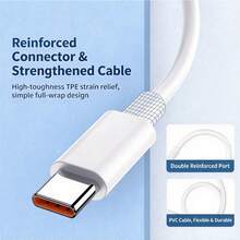 Kabel Data Pengisian Cepat USB-A ke Type-C 120W 6A, Kabel Pengisian dan Sinkronisasi Data Kecepatan Ultra Tinggi, Konektor yang Diperkuat, Kawat PVC Tahan Lama, Kompatibel dengan Redmi 17 4G 5G/Note 17 4G 5G/Note 17 Pro 5G/Note 15 4G/Note 15 5G/Note 15 Pro/Note 15 Pro Plus/17T/17T Pro/Seri 17 - Putih - View 5