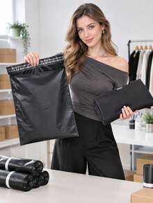 30/100PCS Black Mailer Bags For Shipping, Packaging Bags For Online Orders And Small Business Supplies - Black - View 2