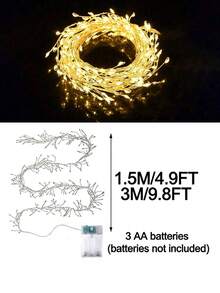 Christmas Fairy String Lights, Warm White Fireworks/Starlight Firefly Lights; Suitable For Christmas Tree Decoration, DIY Wreaths, Weddings And Indoor/Outdoor Holiday Decor - Multicolor - View 2