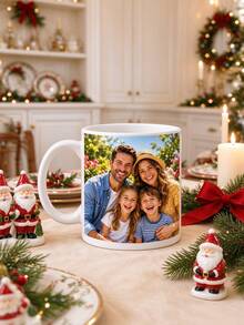 1pc Customized Mug, Personalized Family Photo Printing, Suitable For Home Or Office Decor, Meaningful Gift For Family, Applicable For Tea Room, Living Room, Washable And Durable, Fun And Cute, Suitable For Birthday, Anniversary, Christmas - Multicolor - View 4