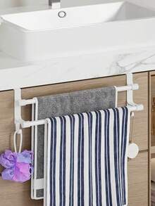 1/2 Piezas Toallero de Barra Única de 23cm/9.06 pulgadas, Material de Plástico, Montado en Puerta de Gabinete, Barra para Toallas, Estante para Paños de Cocina en Puerta de Gabinete, Estante Colgante para Paños de Cocina en Puerta de Gabinete, Estante para Tapas de Olla, Toallero sin Taladro, Estante de Almacenamiento de Cocina, Suministros de Cocina, Estante de Almacenamiento, Estante Colgante, Utensilios de Cocina, Estante de Almacenamiento de Cocina, Gadgets de Cocina, Toallero, Decoración de Baño, Accesorios de Baño, Almacenamiento de Cocina - A - Ver 10