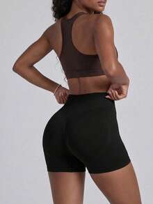 Seamless High Waisted Butt Lifting Workout Shorts For Women, Sports Summer - Multicolor - View 4