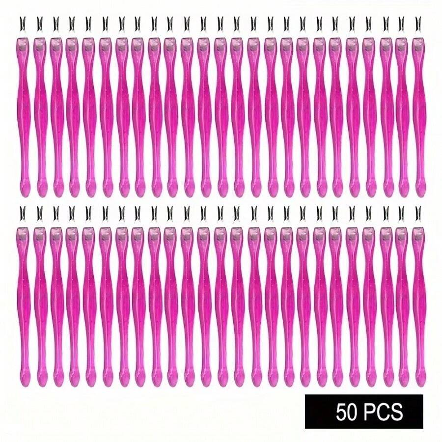 Nail Cuticle Pusher Dead Skin Remover V-Shaped Cuticle Pusher/50pcs - Hot Pink - View 1