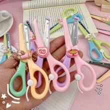 1pc/3pcs Cartoon Resin Plastic Scissors, Random Color And Style, Children's Craft Cutting Tool, DIY Animal Patch Decoration Scissors, Round Head Small Knife, Stainless Steel Small Scissors, Practical Reward Gift Stationery, Office, Home, School Helper, Suitable For Office And School Use, Back To School Essential, Paper Scissors, Office Supplies - Multicolor - View 7