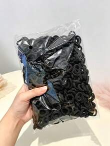 100/300/500pcs/Set Small Women's Rubber Band Hair Ties, Black/Colorful/Coffee High Elasticity Hair Ropes, Multi-Functional Hair Bands And Ponytail Ties, Durable Fashion, Easy To Use, Minimalist Elegant Design, Suitable For Daily Use - Multicolor - View 12
