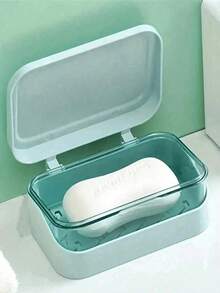 1pc Detachable Soap Dish With Lid, Rectangular Soap Box, Lightweight Bathroom Storage, Essential For Shower, Gym, Dorm, Soap Holder Storage Box, Portable Leak-Proof Travel Bathroom Accessory Tool - Various - View 4