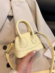 This Single-Pack Of , Cute Candy-Colored Mini Seashell Bag With A Lychee Pattern Is A Pu Crossbody Bag Perfect For Everyday Use. - Fashion Handbags - View 11