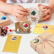 1 bộ/500 miếng decal cuộn Pokeball anime, nhiều kiểu bóng, nhãn dán tròn tự dính, lý tưởng để làm scrapbook và thẻ quà tặng cho fan anime (kiểu ngẫu nhiên) - Nhiều màu - Xem 6