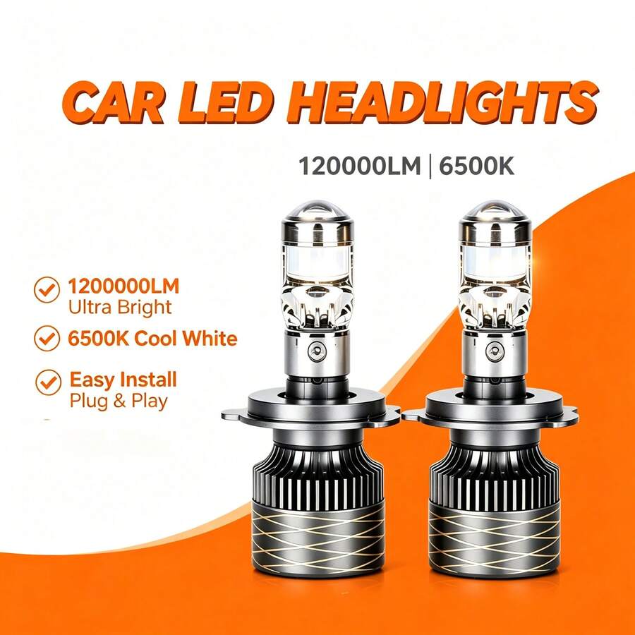 Heyword 5000W 5000000LM H7 H4 Canbus Mini Lens H11 9005 9006 HB3 HB4 LED 投影燈泡 6000K 通用汽車與摩托車