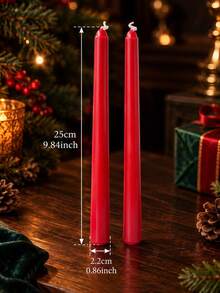 4/2PCS, Vintage Style Smooth Pointed Long Taper Candles, Red/Green, Christmas Set, 0.86*9.84 Inch Long Taper Candles, Ideal For Home Decor, Festive Party, Tabletop Decoration, Christmas, Christmas Decoration - Multiple Styles - View 11