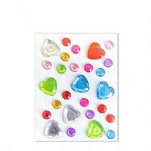 2pcs/8pcs/10pcs Random Heart/Flower/Water Drop/Round/Diamond/Square/Oval 3D Rhinestone Stickers, DIY Handmade Decorative Stickers, Suitable For Party Decoration, Makeup, Hair, Face, Nails, Decoration, Gifts, Etc. - Multi-color - View 8