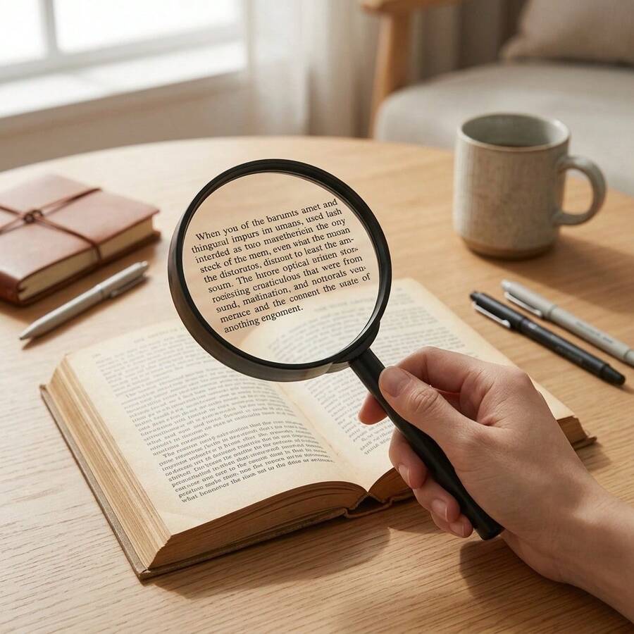 1/2/6pcs Portable Small Magnifying Glass Handheld HD Elderly Reading 6x Amplifier Small Scientific …Observatio - Multiple Styles - View 1