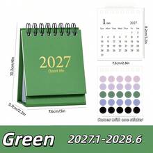 1pc Super Mini 2027 Calendar With Color Dot Stickers Simple Style Portable Size Planner Notepad Desk Accessories Office School Memo Board - Multicolor - View 15