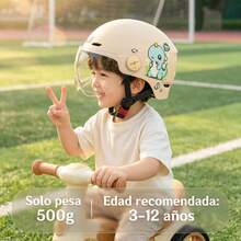 Casco infantil dinosaurio 4-16 años, protección ABS-EPS, ligero, transpirable y regulable para bicicleta y patinete - Celeste - Ver 3