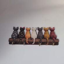Best-Selling Wooden Vintage Nostalgic Multi-Functional Home Key Hook, Indoor Wall Decor, Rustic Farmhouse Antique Style Wall-Mounted Coat Rack Storage Hook, Suitable For Entryway, Keys, Hats, Bags, Hallway, Mudroom, Bedroom, Office - Multicolor - View 6