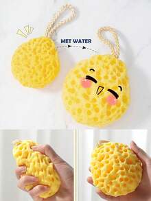 1pc Honeycomb Bath Sponge, Soft Exfoliating Shower Scrubber, Rich Lather, Suitable For Delicate Skin, Unisex, Bath Accessories, Body Scrubber - Multicolor - View 4