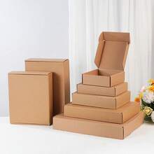 1pc Shipping Box, Airplane Box, Corrugated Cardboard Box, Postal Box, Packaging Box, Gift Box, Corrugated Paper Box, Shipping Box, Packing Box, Party Gift Box, Suitable For Small Businesses And Personal Mailing (Large 13*10*3cm, Small 8.5*6.5*2.5cm) - Multi-color - View 5