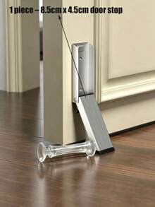 1pc No-Drill Adhesive Foldable Windproof Stainless Steel Door Stopper, Anti-Slip Door Holder For Home Entry Door And Security Door - Multicolor - View 11