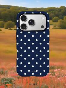 GIIPPA 1件 藍色背景白色波點圖案設計手機殼，適用於 Phone 17 Pro Max，相容於 Phone 16 Pro Max、15 Pro Max、14 Pro Max，韓系高端時尚趣味手機殼，適合 11/12/13/14/15/16 Pro Max Plus，優雅設計男女皆宜，送給女友的聖誕節、情人節、復活節、婚禮季與生日完美禮物！ - 藍色 - 查看 8